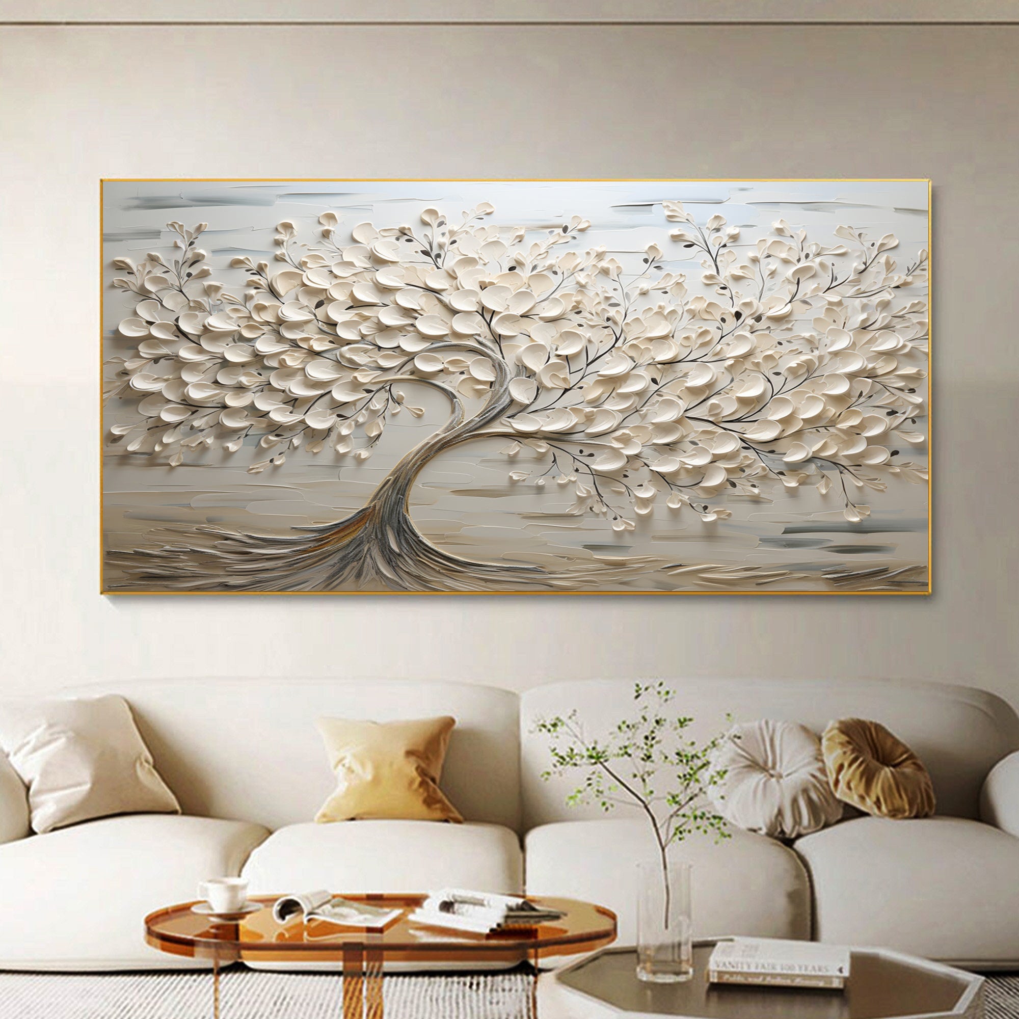 Heavy Texture Neutral Abstract Wall Art CZ0060 - Viral Wall Art